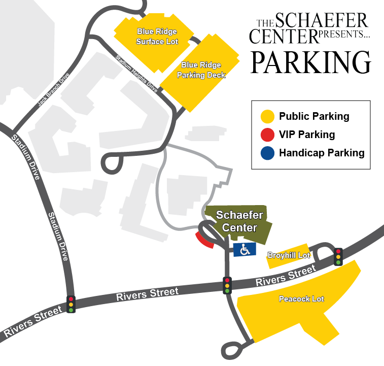 map of recommended parking lots on campus